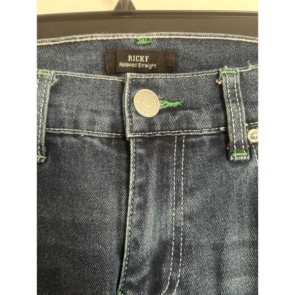NWT True Religion Men's Ricky SN Flap Straight Dark Wash Size 30/34